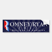 Romney/Ryan 2012, glauben an Amerika, blaues Abzie Auto Aufkleber