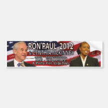 Ron Paul u. Cynthia McKinney für das 2012 -Weiße H Autosticker