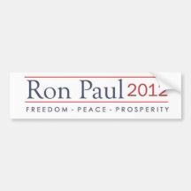 Ron Paulfreiheits-Friedenswohlstand 2012 Autosticker