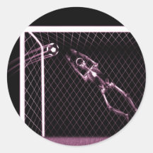 RÖNTGENSTRAHL-SKELETON FUSSBALL-TORMANN-ROSA AUFKLEBER