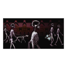 Röntgenstrahl-SkelettemitternachtsStroll Photokarten