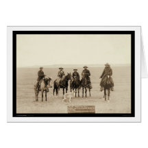 Roping einen grauen Wolf in Wyoming 1887 Karte