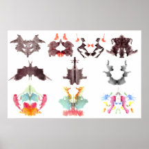 Rorschach Tinte befleckt Plakat