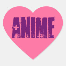 Rosa Anime-Herz-Aufkleber