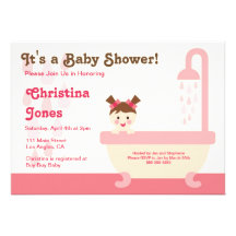 Rosa Baby-Babyparty-Einladung