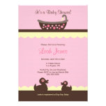Rosa Baby-Babyparty-Einladung