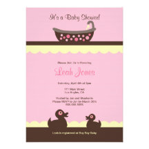 Rosa Baby-Babyparty-Einladung