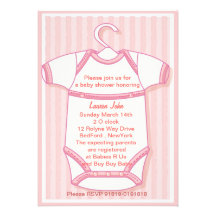 Rosa Baby gro Babypartyeinladung