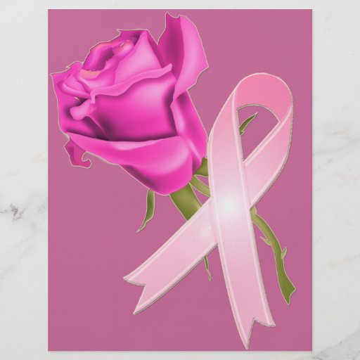 Rosa Band mit Rose *Breast Krebs-Bewusstsein * Flyerdruck