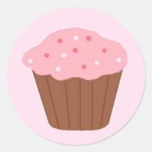 Rosa besprühter kleiner Kuchen Runder Aufkleber
