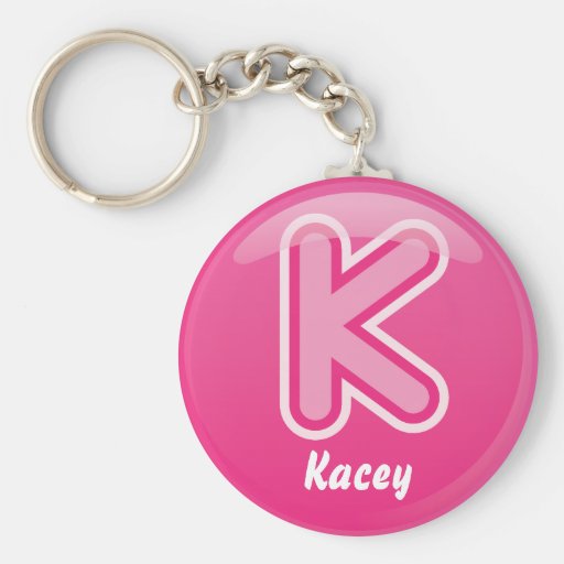 Rosa Blase Keychain Buchstabe-K Schlüsselband