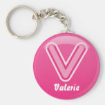 Rosa Blase Keychain Buchstabe-V Schlüsselanhänger