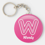 Rosa Blase Keychain Buchstabe-W Schlüsselbänder