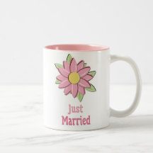 Rosa Blume gerade verheiratet Kaffee Tasse