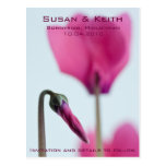 Rosa Blume Save the Date Postkarte