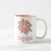Rosa Blume verlobt Kaffee Haferl