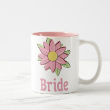 Rosa Blumen-Braut Kaffee Haferl
