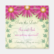 Rosa Blumen, die Save the Date Magneten Wedding si