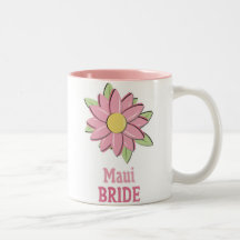 Rosa Blumen-Maui-Braut Tasse
