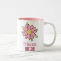 Rosa Blumen-Prinzessin Bride Kaffee Haferl