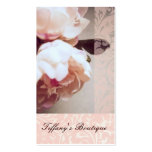 Rosa Blumendamast-LuxusVisitenkarte