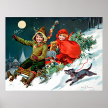 Rosa C. Petherick: Weihnachtseinkaufen Plakat
