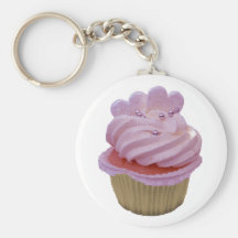 Rosa Creme und Herzkleiner kuchen Schlüsselband