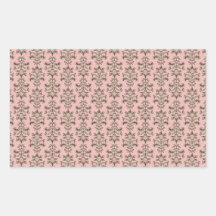Rosa Damast Rechteckige Sticker