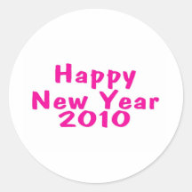 Rosa des guten Rutsch ins Neue Jahr-2010 Stickers