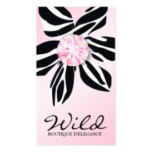 rosa Diamant des Zebra-311-Wild der Blumen-| Visitenkartenvorlage