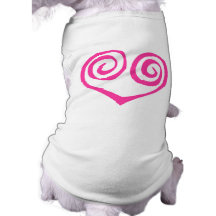 Rosa Doppelt-Spiralen-Herz-Brustkrebs-Überlebender Hundeshirt