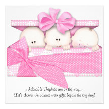 Rosa Dreiergruppe-Babyparty-Einladungs-Mitteilung