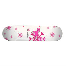 Rosa Einhornrosaschneeflocken Skateboard Brett