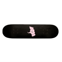Rosa Elefant-Gesicht. Cartoon Skateboard Brett
