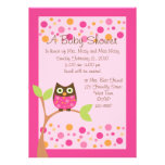 Rosa Eulen-Babyparty Einladung-hotpink durch Antra
