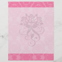 rosa formales Damastmuster Individuelle Flyer