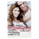 Rosa Foto-Schablone Save the Date Recchteckiger Magnet