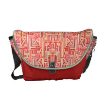 Rosa geometrisches Muster Kurier Tasche