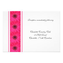 Rosa Gerbera-Gänseblümchen-Empfangs-Hochzeits-Einl