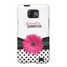 Rosa Gerbera-Gänseblümchen-Tupfen-Samsung-Galaxie- Samsung Galaxy SII Cover