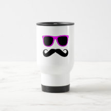Rosa Glas-Schnurrbart Retro Kaffeehaferl
