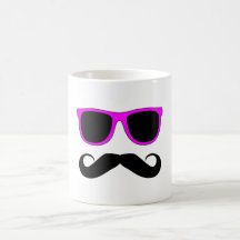 Rosa Glas-Schnurrbart Retro Kaffeetasse