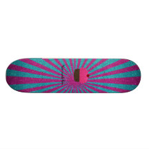 Rosa Glitterkuchen-Glittersonnendurchbruch Skateboardbretter