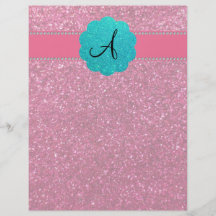 Rosa Glittermonogramdiamanten Flyer