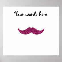 rosa Glitterschnurrbart Poster