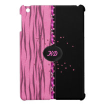 Rosa GlitterZebra - fertigen Sie Monogramm besonde ipad mini hüllen