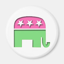 Rosa GOP-Elefant Kühlschrankmagnet