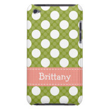 Rosa grüne Polka-Punktipod-Touch-4. GEN-Fall-Abdec Case-Mate iPod Touch Hülle