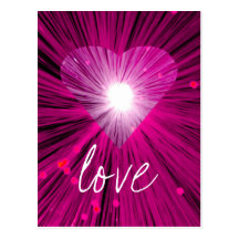 Rosa Herz-"Liebe" Postkarte