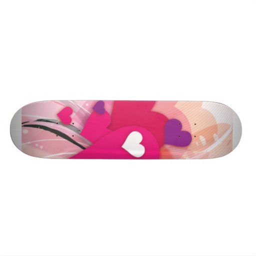 Rosa Herzen Bedrucktes Skateboard